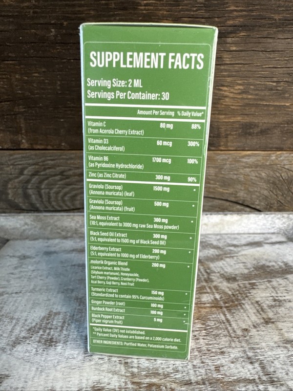 Molorik Soursop Graviola Liquid Drops 21-in-1 60,000mg Dietary Supplement gallery