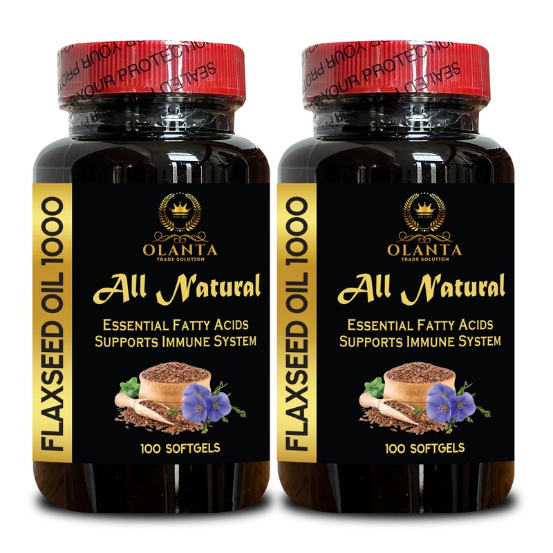 Organic Plant-Based Flaxseed Oil – 200 Softgels – Cold-Pressed – Non-GMO – Vegan