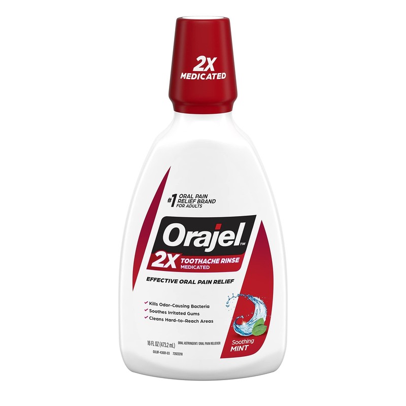 Orajel Toothache Rinse, Analgesic Astringent, Soothing 16 Fl Oz (Pack of 1)
