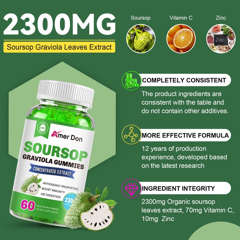 Soursop Graviola Extract ANTI-AGE 2300mg Healthy Body,Immune Boost new gallery