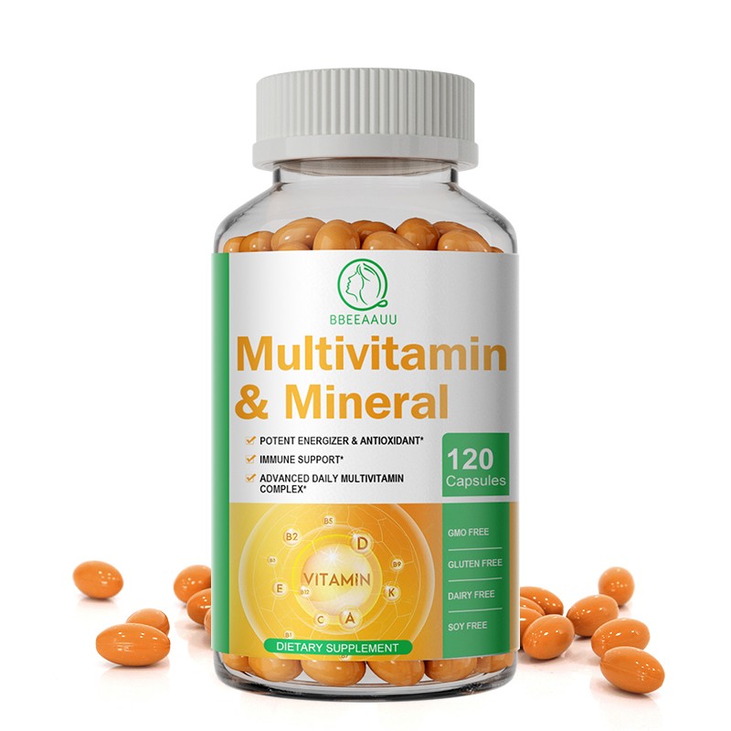 Multivitamin Capsules 120ct | Vitamin B C D E,Iron, Biotin for Energy & Immunity