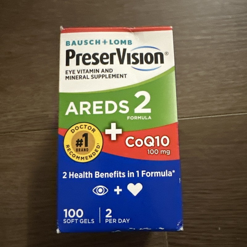 PreserVision AREDS 2 + CoQ10 Eye Vitamin, 100 Softgels Exp:2027+