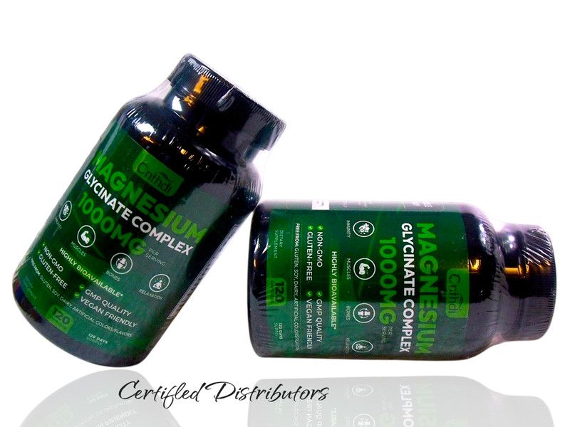 (2-Pack) Cnthdi 120-Capsules Magnesium Complex 1000mg, Non-GMO Vegan Gluten-Free