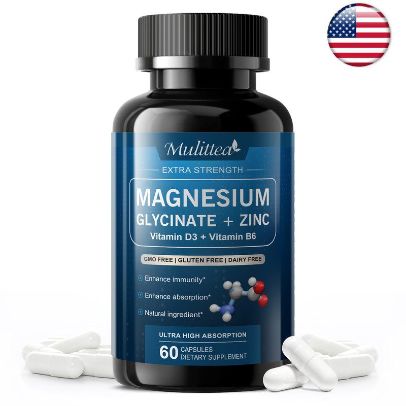 Magnesium Glycinate 500mg For Improved Sleep Stress Anxiety Relief 60 Capsules