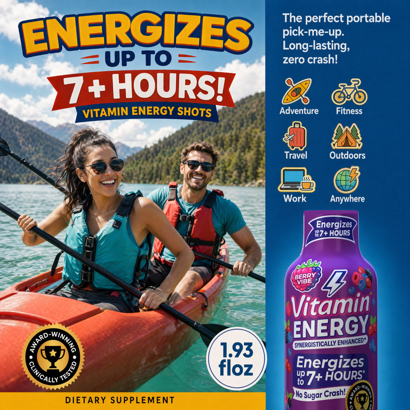 (24 Pack) Vitamin Energy® Focus+ Berry Energy Shots, Clinically Proven gallery