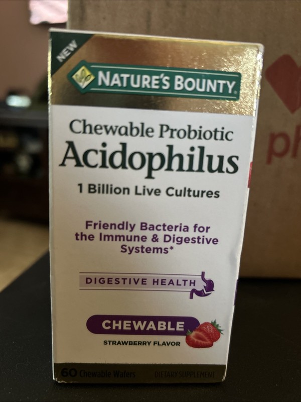 Nature’s Bounty Chewable Acidophilus Probiotic 60 Wafers – 05/25 1 PK