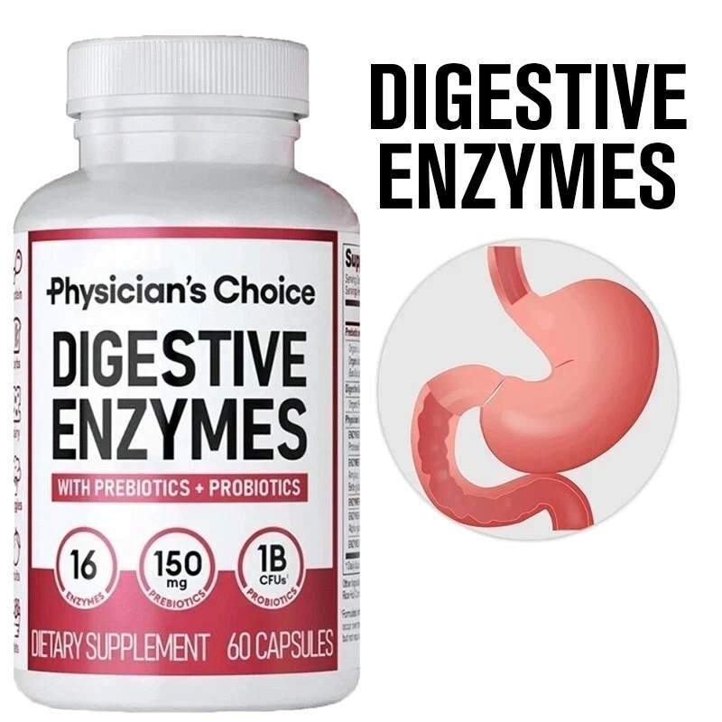 Physician's CHOICE Digestive Enzymes - Multi Enzymes, Organic Prebiotics - 60 CT gallery