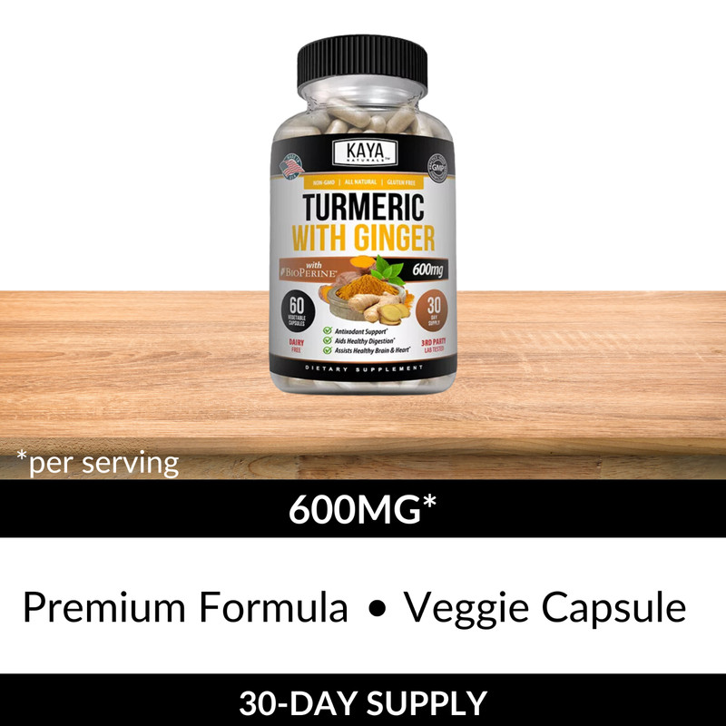 3x Organic Turmeric 60ct 600mg w/ Ginger 95% Curcumin BioPerine Black Pepper gallery