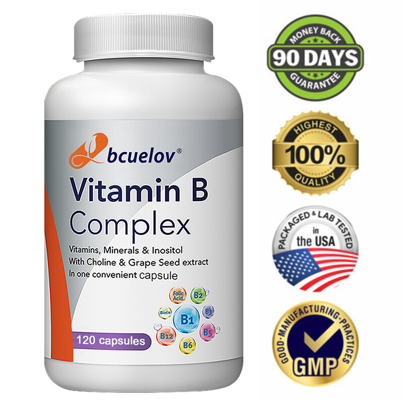 Vitamin B Complex 30/60/120Capsules B1,B2,B3,B5,B6,B12 w Minerals,Immune Support gallery