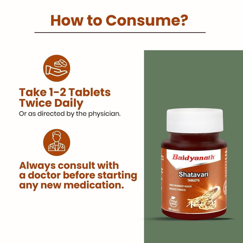 Baidyanath Shatavari Tablets 60 Hormonal Balance and Wellness Support for Women gallery