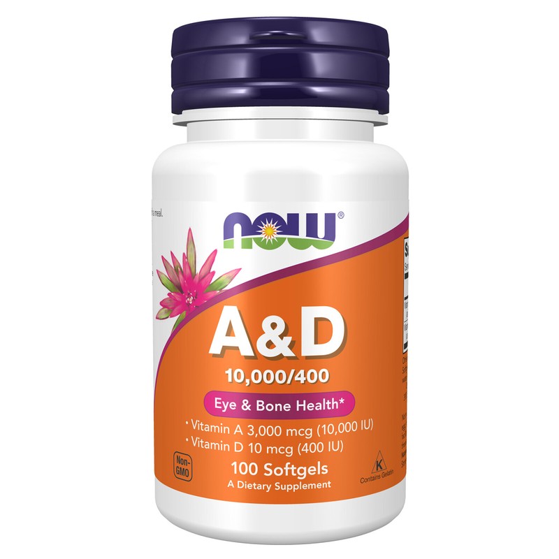 NOW FOODS Vitamin A & D 10,000/400 IU – 100 Softgels