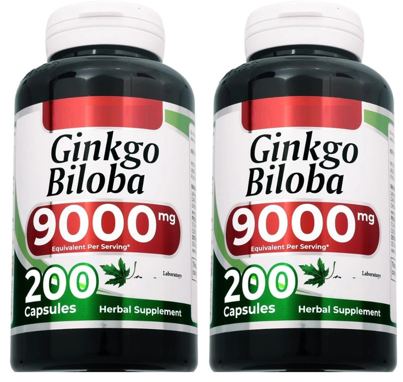 Ginkgo Biloba 9000mg 2X200 Caps No Preservatoves Gluten Free