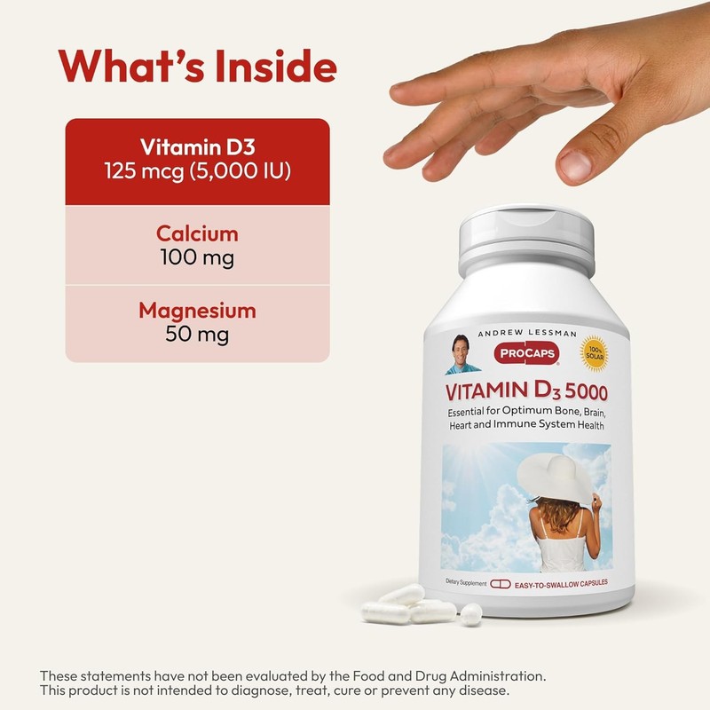 Andrew Lessman Vitamin D3 5000 IU 150 Capsules - High Potency, Essential for Cal gallery