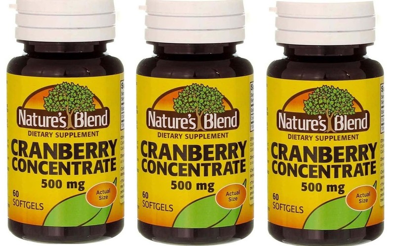 3 Pack Nature’s Blend Cranberry Concentrate Soft Gels, 500 mg, 60 Ct