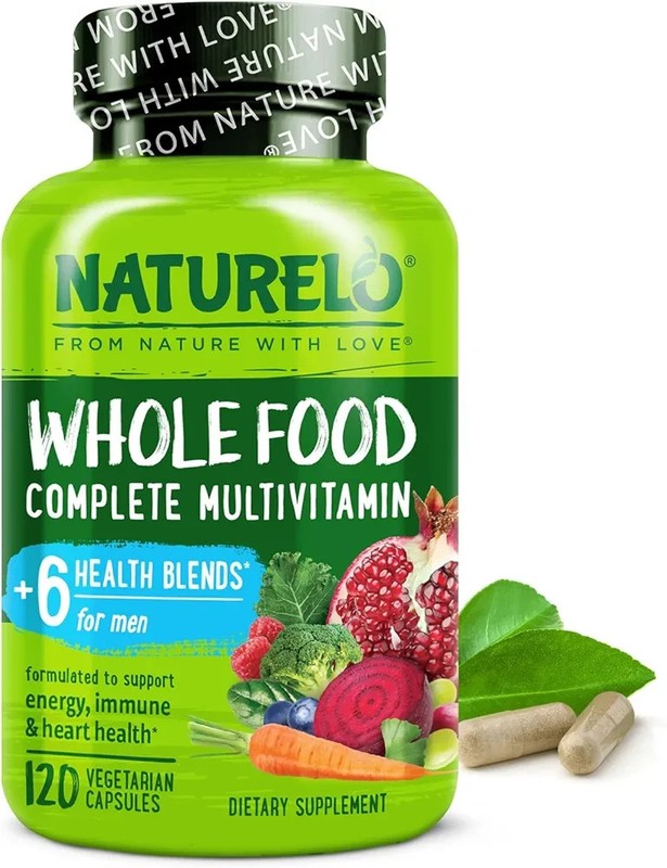 NATURELO Whole Food Multivitamin for Men – 120 Vegetarian Capsules Exp: 6/27/26