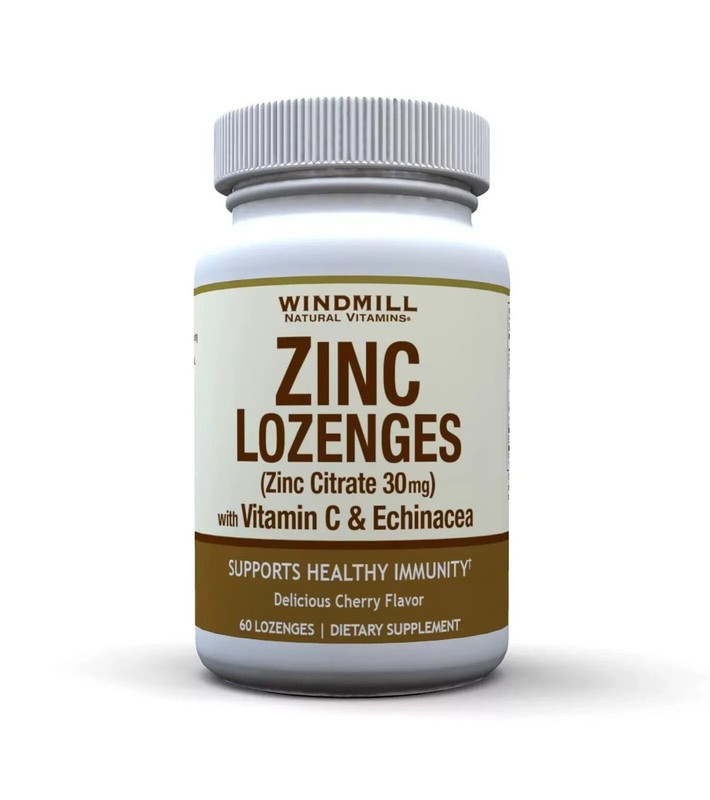 Windmill Zinc citrate 30mg Zinc Lozenges, with vitamin C & Echinacea EXP 04.2026