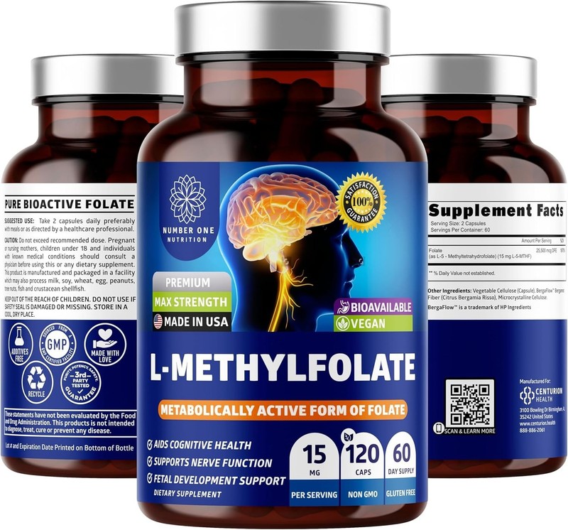 Extra Strength 5-MTHF L-Methylfolate Supplement Energy, Mood & Cognitive Support