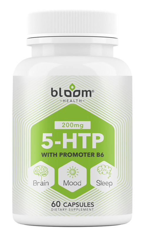 5-HTP 200mg with Vitamin B6 | Serotonin Support for Mood & Stress 60 Veggie Caps