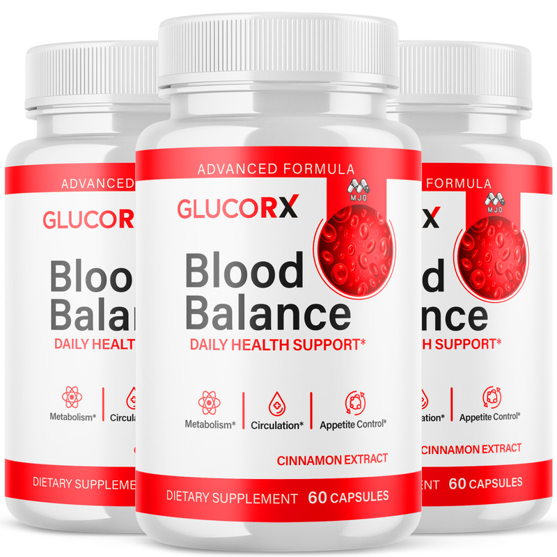 (3 Pack) GlucorX Advanced Support Blood Supplement Formula Glucor X 180 Capsules