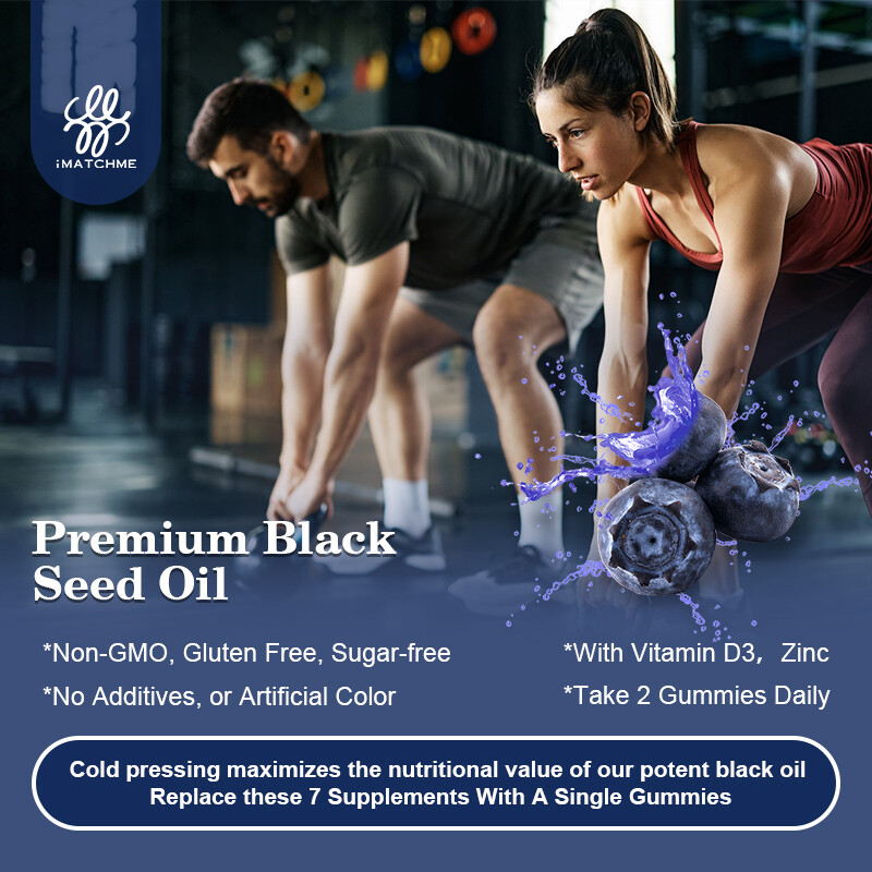 Black Seed Oil 500mg Gummies – with Elderberry, Sea Moss & Ashwagandha, 120ct gallery