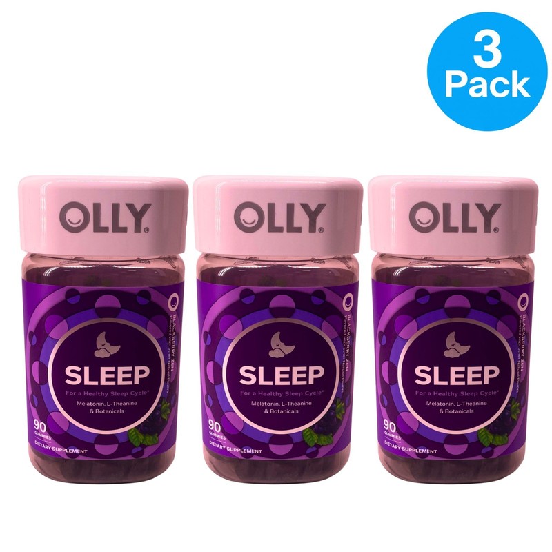 OLLY Sleep Gummies 90ct Blackberry Mint 3 Pack New 16/12/2026