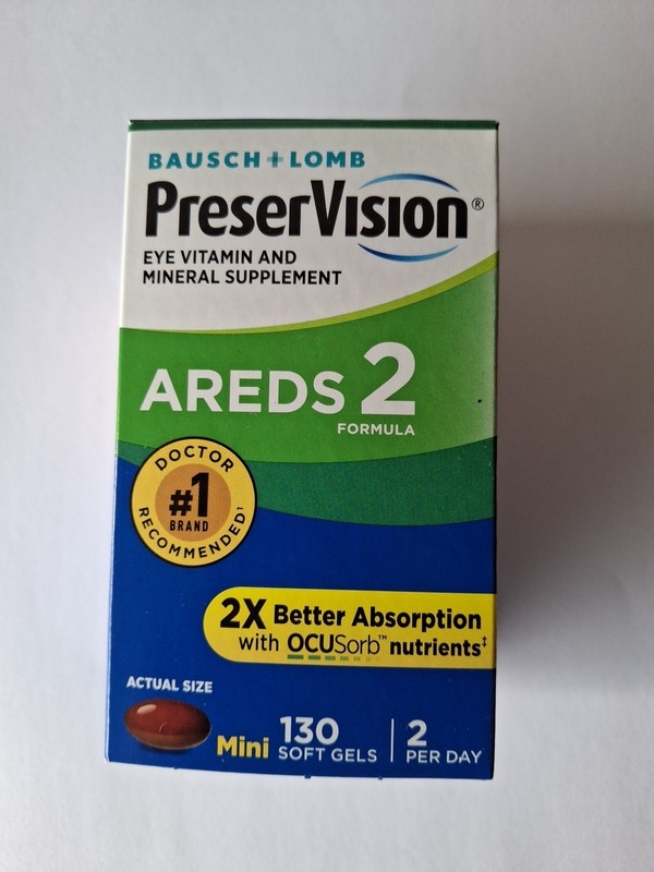 New) Bausch + Lomb PreserVision AREDS 2 Formula 130 softgels EXP 11/2026+