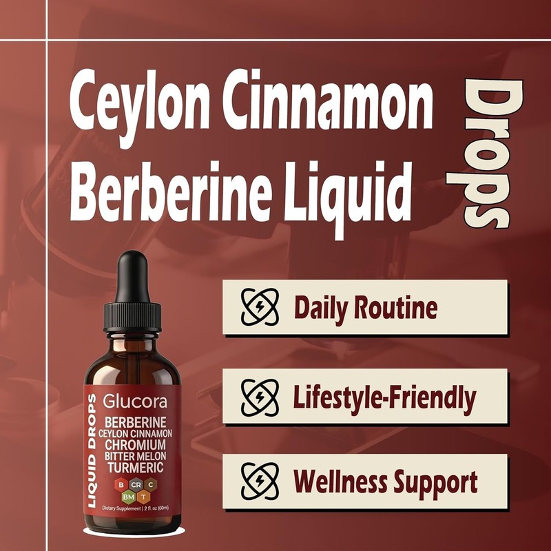 Glucora Berberina Liquida,Glucora Ceylon Cinnamon Berberine Liquid Drops - with gallery