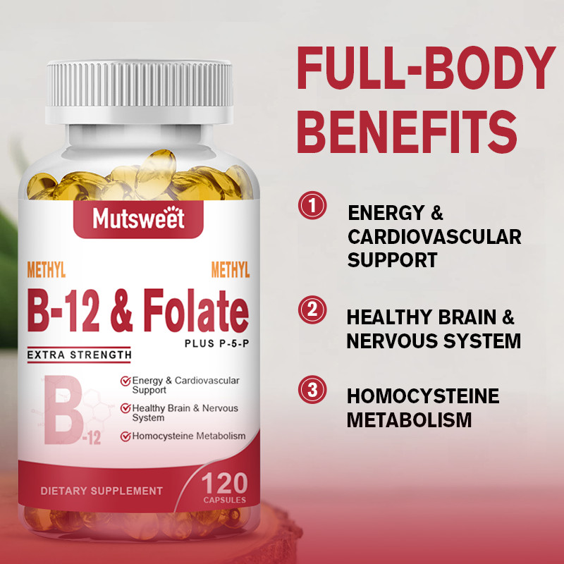 Methyl B-12 & Methyl Folate Capsules Extra Strength Votamin B6, B12 Supplement gallery
