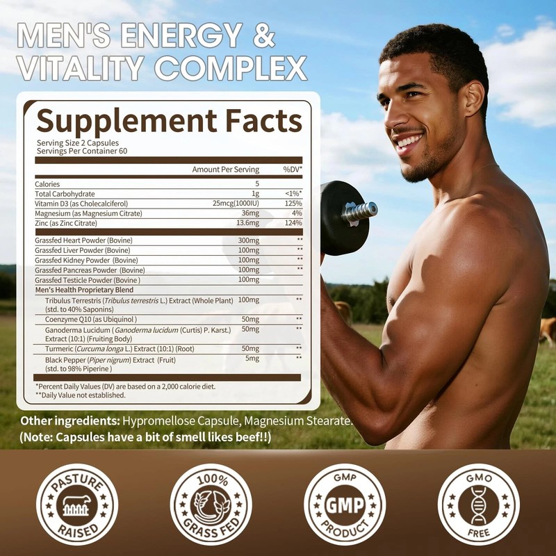 M inch Beef Organs Supplement, Beef Liver Capsules, with Kidney, Pancreas, Tr... gallery