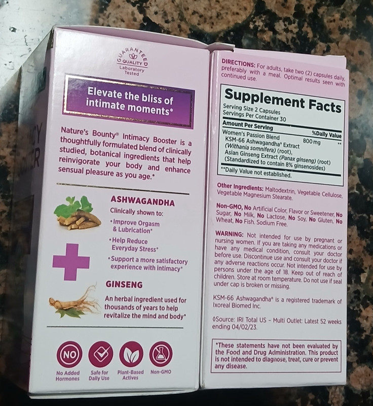 (2 Boxes) Nature's Bounty INTIMACY BOOSTER 2 @ 60 Capsules ea. Box 2 mon. SUPPLY gallery