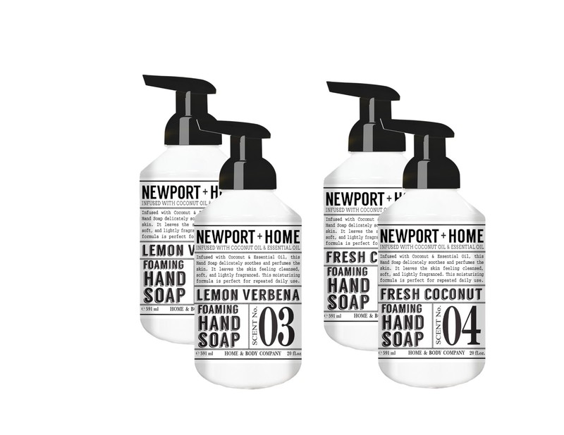 Newport Home Foaming Hand Soap 4 pack, 20oz bottles, Lemon Verbena and Fresh …