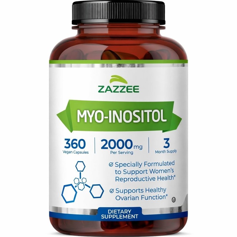 Zazzee Myo-Inositol Capsules, 2000 mg per Serving, 360 Vegan Capsules, Kosher
