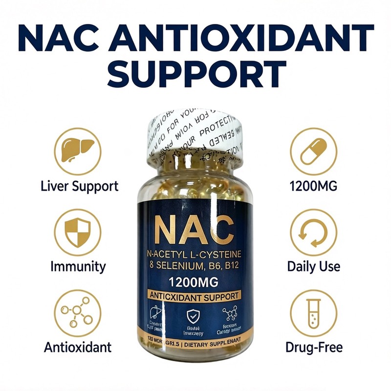 N-Acetyl-L-Cysteine (NAC) 1,200mg Capsules - Dietary Supplement - 120 Count 1 gallery