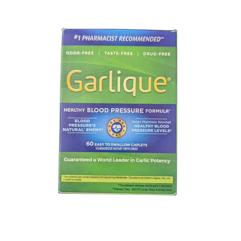 Garlique Healthy Blood Pressure Formula 60 Caplets Supplement 09/2027