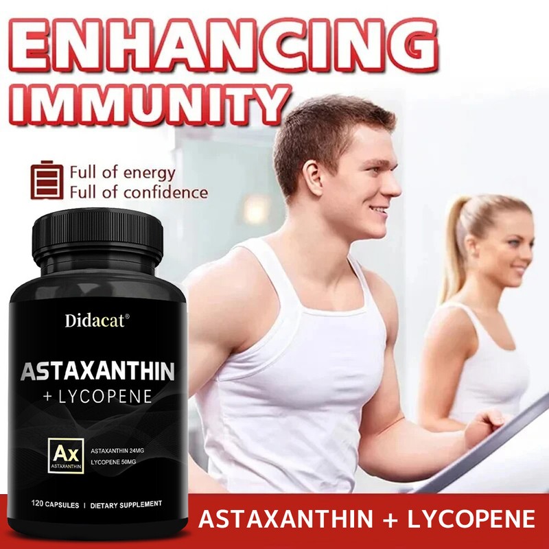 Astaxanthin 24mg + Lycopene 50mg Clinical Strength Carotenoids Skin Supplement gallery