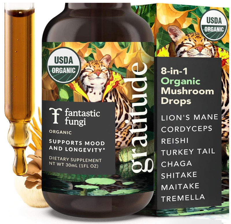 Fantastic Fungi Mushroom Extract 8-in-1 Organic Complex Supplement Gratitude