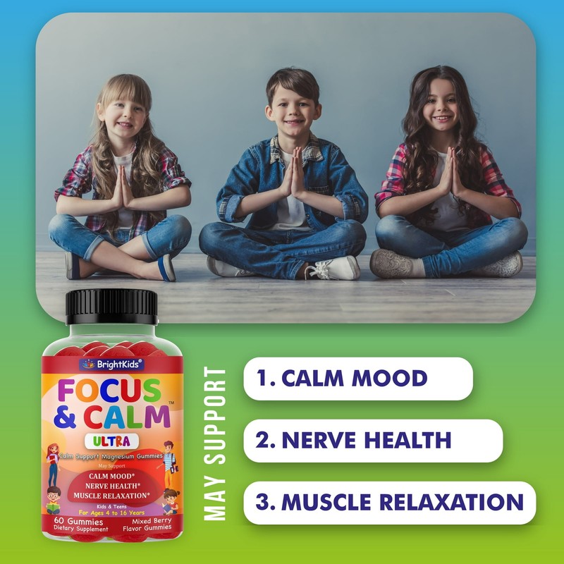 Kids Magnesium Calm Gummies for Nerve Bone and Muscle Health for Kids Wellness gallery