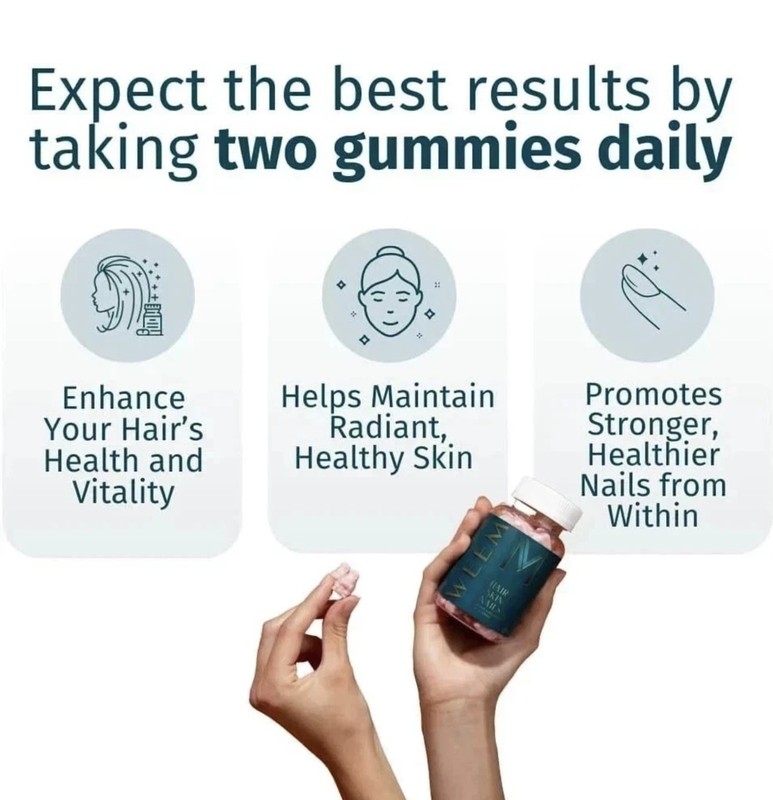 5 BOTTLE PACK-WEEM Hair Skin and Nails Gummies, Supports Healthy Hair