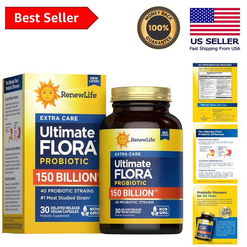 Satisfaction Guaranteed: Ultimate Flora Adult Probiotics – 30 Easy Capsules