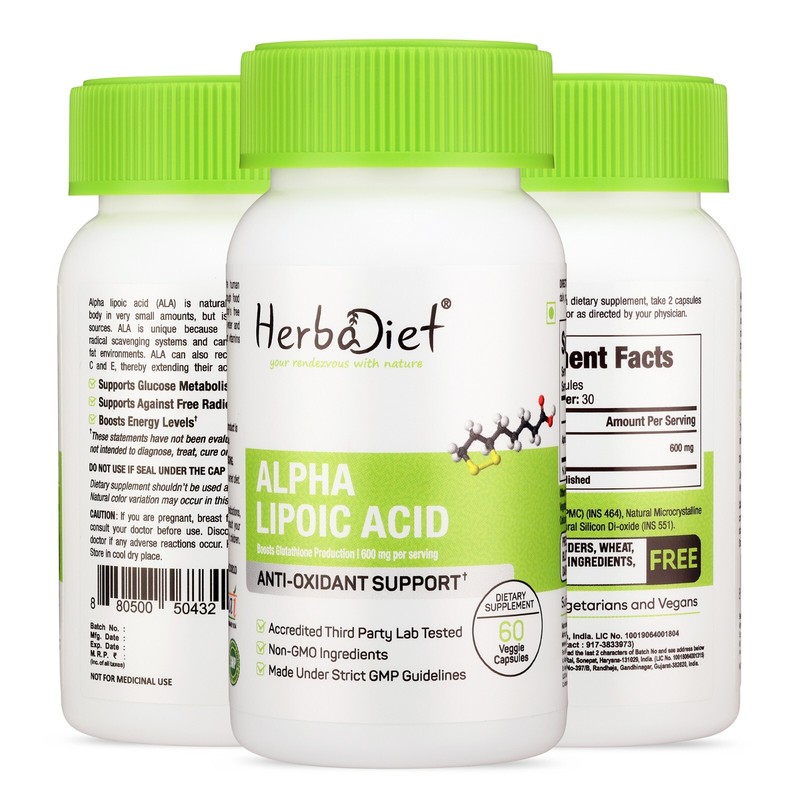 Alpha Lipoic Acid (ALA) Capsules 99% Purity - 600mg per Serving - Antioxidants gallery