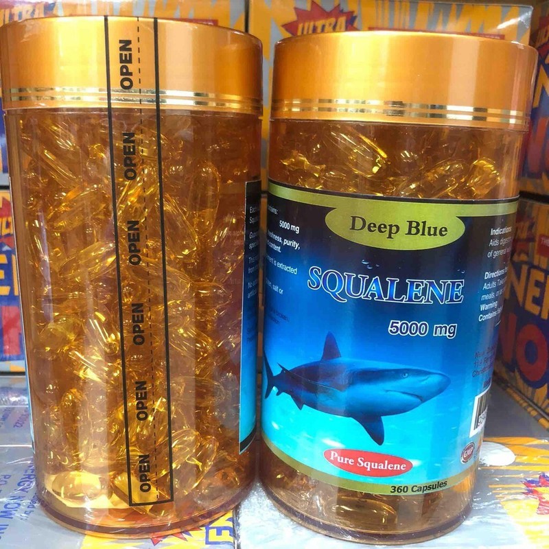 Deep Blue Squalene 5000 mg. Sea Shark Liver Oil 360 ​​Softgel Detoxify Toxin 1pc gallery