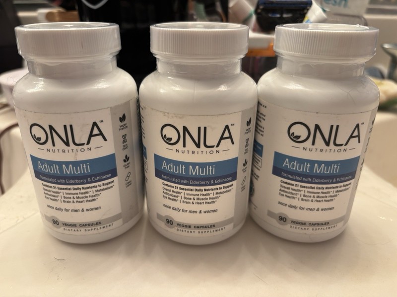 Lot of 3 ONLA Vegan Adult Multivitamin for Men and Women – Immune Support 90 Ea.