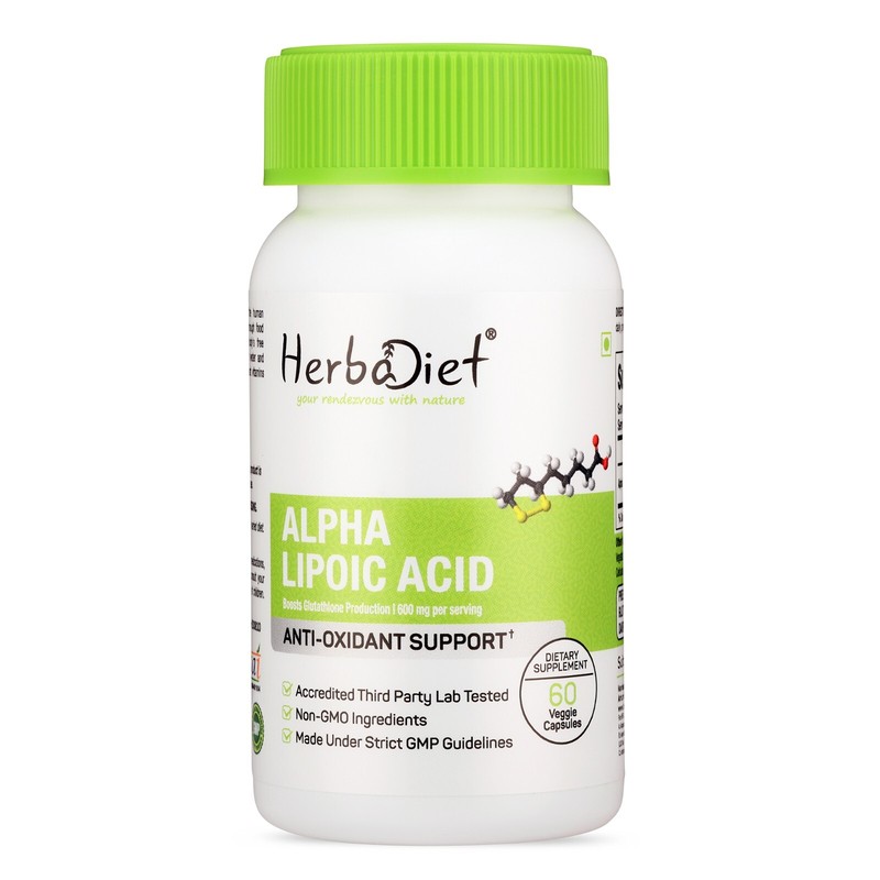 Alpha Lipoic Acid (ALA) Capsules 99% Purity – 600mg per Serving – Antioxidants