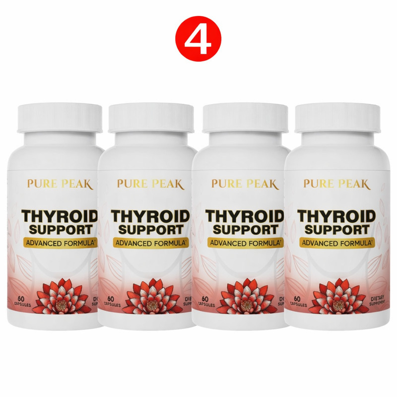 4-Pack Pure Peak Advanced Thyroid Support Supplement – 240 Capsules total