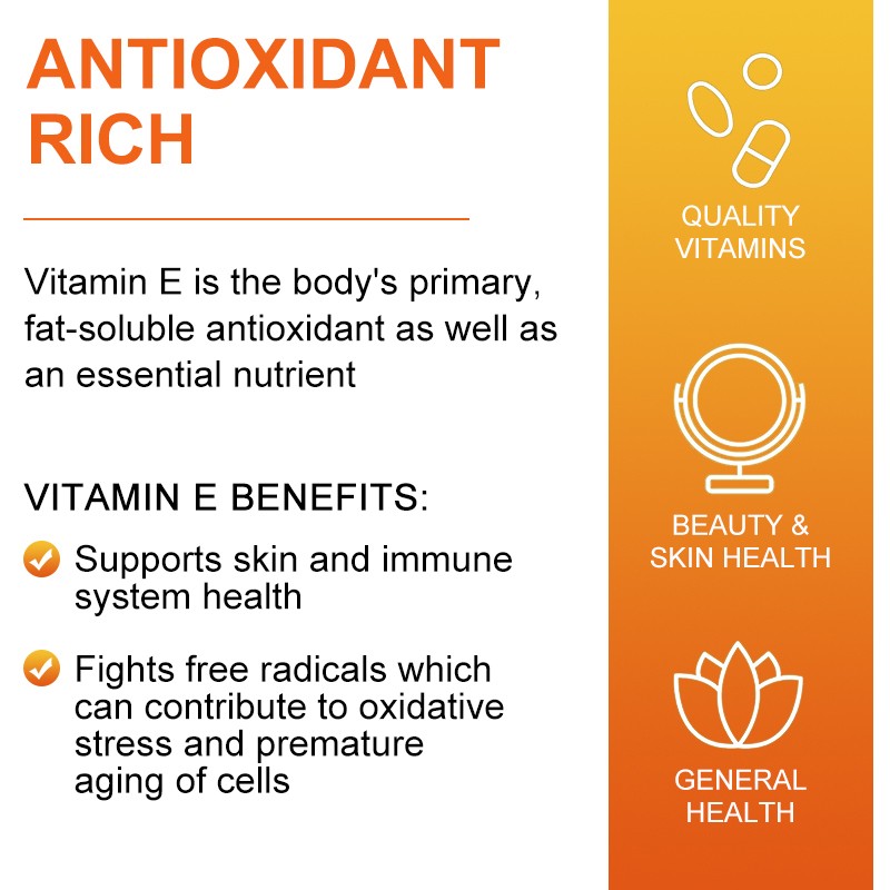 Vitamin E 1000 IU Softgels – Natural Antioxidant for Skin, Immune & Cell Support gallery