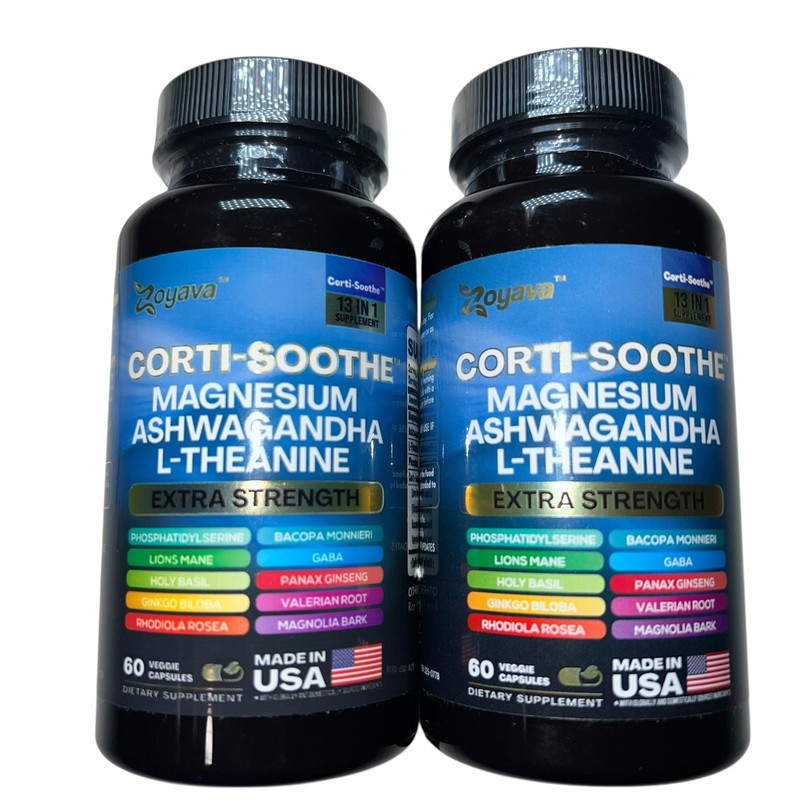 2x Zoyava Corti-Soothe Cortisol Supplement 60 Count Each USA Stress Support New