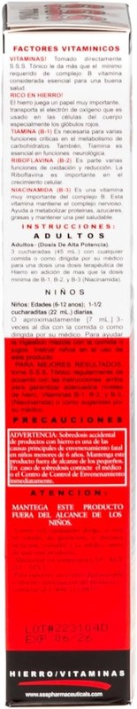 S.S.S. Tonic, Iron and Vitamin B Supplement, High 10 Fl Oz (Pack of 1) gallery