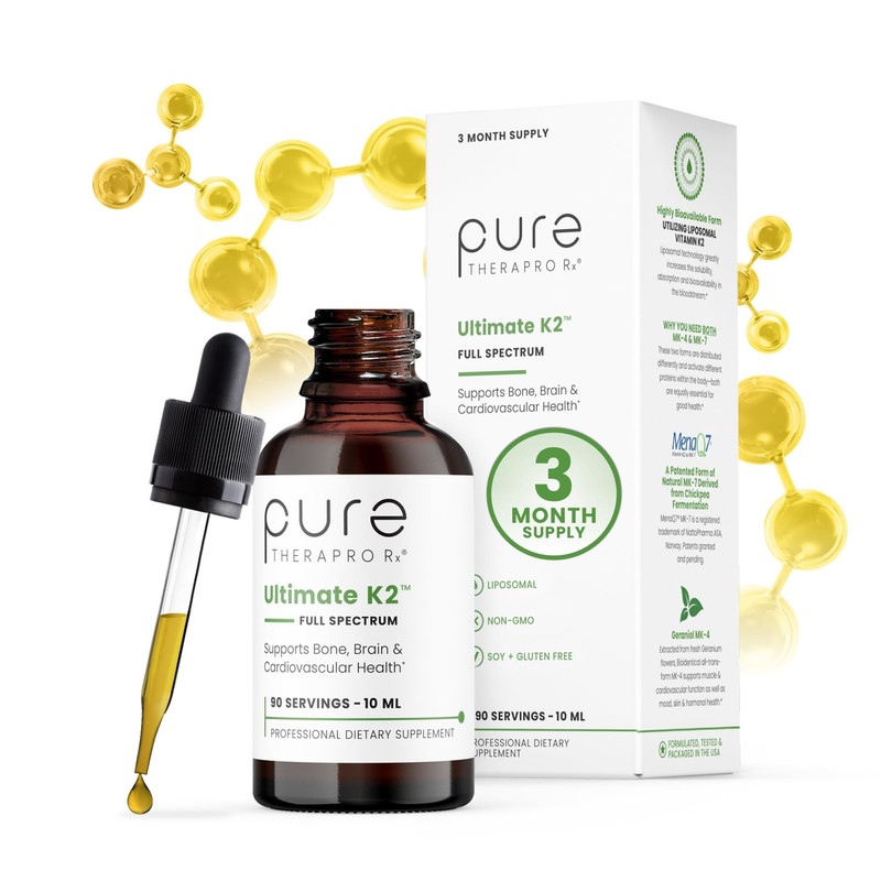 Pure Therapro Rx Ultimate K2 Supplement | Liquid Liposomal Vitamin K2 Drops |…