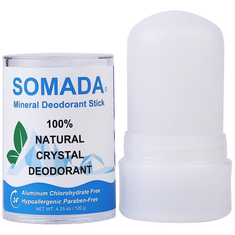 SOMADA Crystal Deodorant Stick for Women and Men, 4.25 Ounce (Pack of 1)