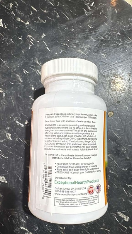 Immuno 150 Plant Based Supplement 150 Capsules Minerals Nutrients Immune Support gallery